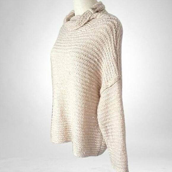 Aerie Open Knit Sweater Cowl Neck Cream Size‎ XL Extra Large Womens Long Sleeve - Picture 8 of 9